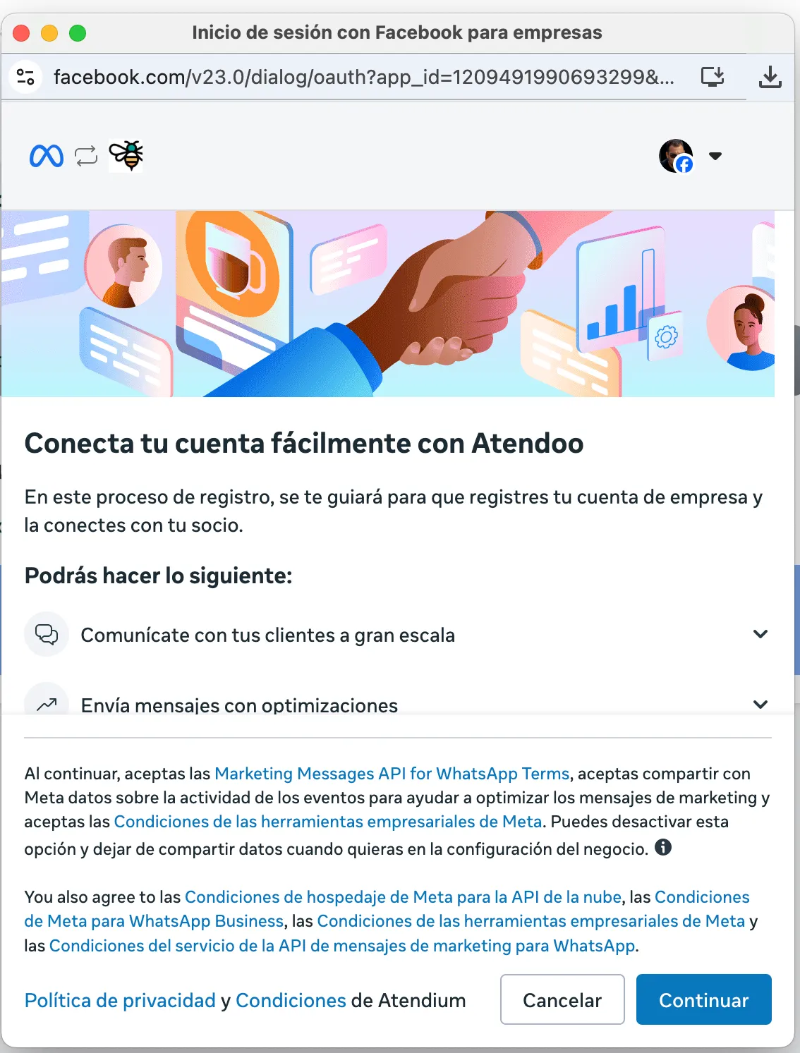 Aceptar permisos